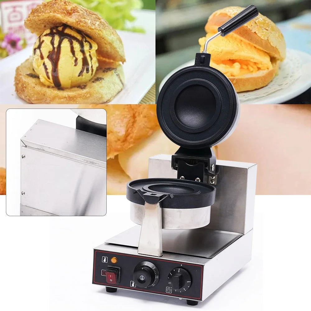 Electric Burger Waffle Maker Non Stick Panini Press Machine 1000W Single Head K92270