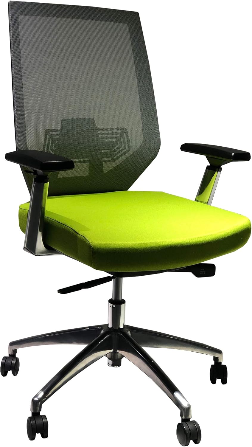 Green and Gray Ergonomic Office Swivel Chair with Padded Seat and Casters E708