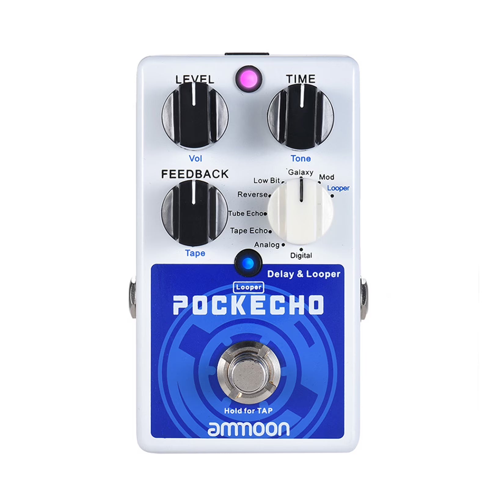 Delay & Looper Effect Pedal, 8 Delay Effects, 300s Loop Time, Tap Tempo, True Bypass E834