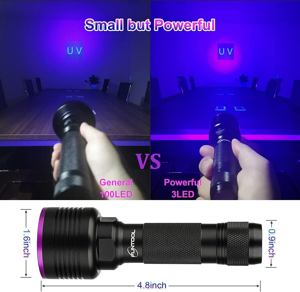 2 Pack Rechargeable UV Flashlight 385-395nm Z327780