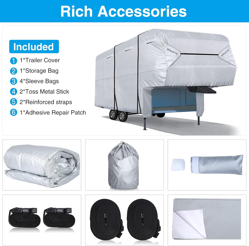 Rip-Stop Waterproof Polyester 5th Wheel RV Cover Pack of 2 W90664