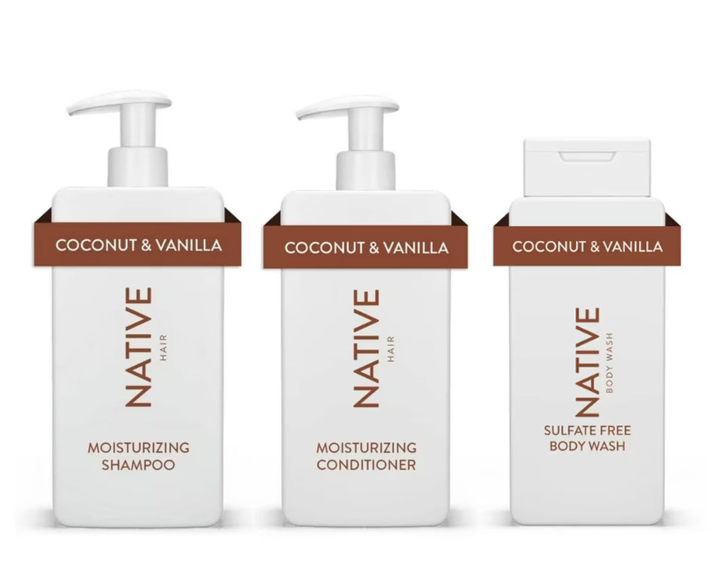 Coconut & Vanilla Moisturizing Shampoo & Conditioner & Body Wash Set, 16.5 oz R48300
