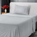 Heather Light Grey Twin Size Jersey Knit Sheet Set 3pc W725