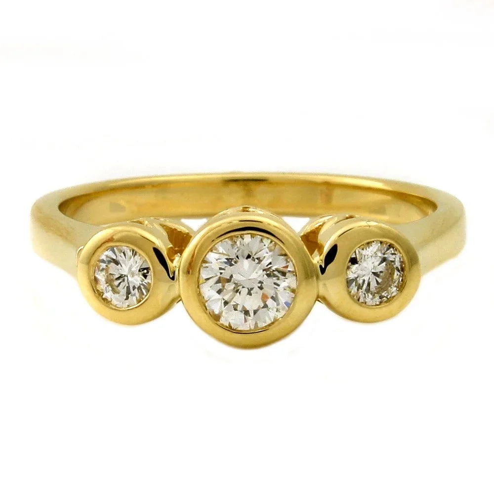 14K Yellow Gold Three-Stone Diamond Ring W52537