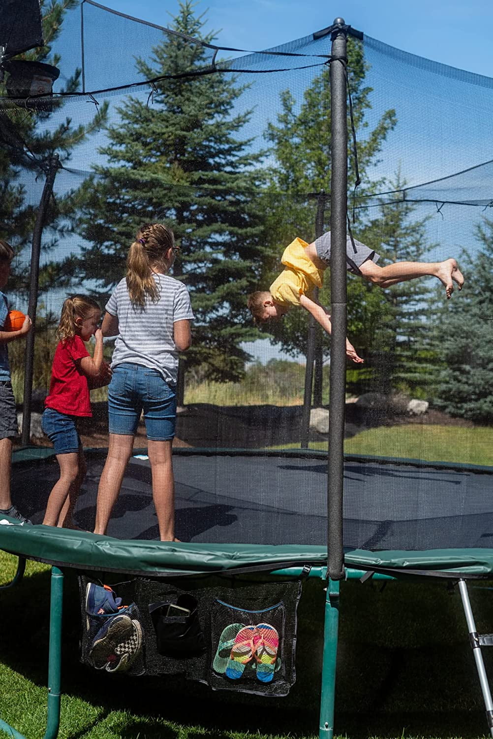 14' Round Frame Trampoline Jumping Mat with 72 Rings T8516