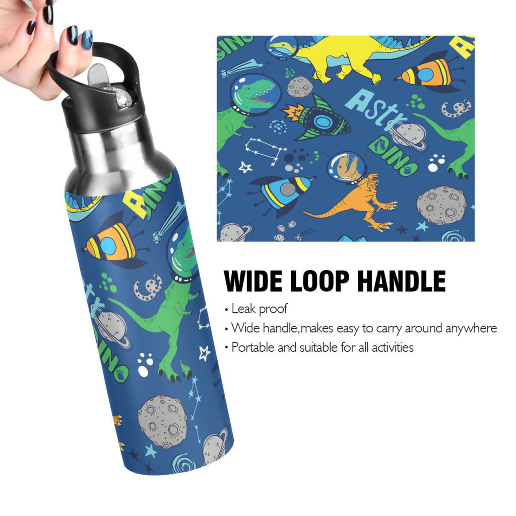 Stainless Steel Insulated Thermos Vacuum Flask Water Bottle with Straw Lid G5754