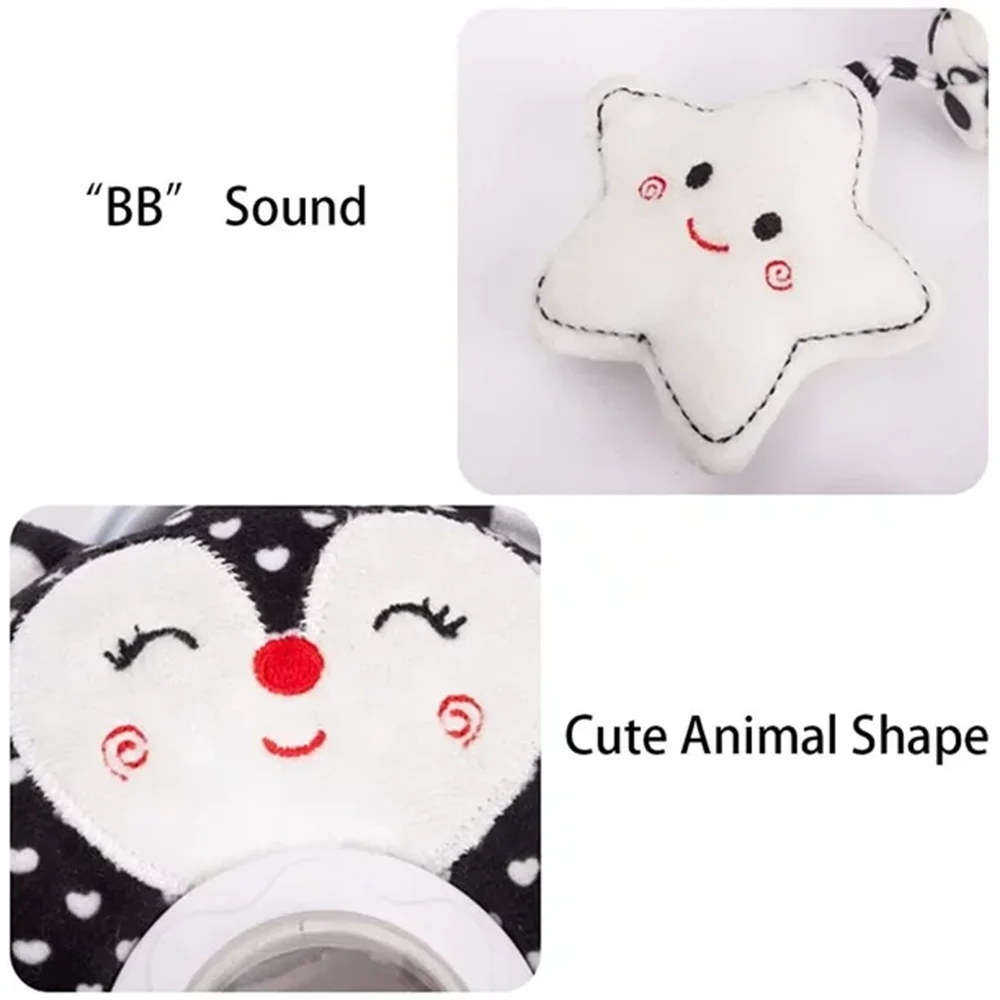 Black and White High Contrast Soft Plush Baby Rattle Toy (Fox) M2951