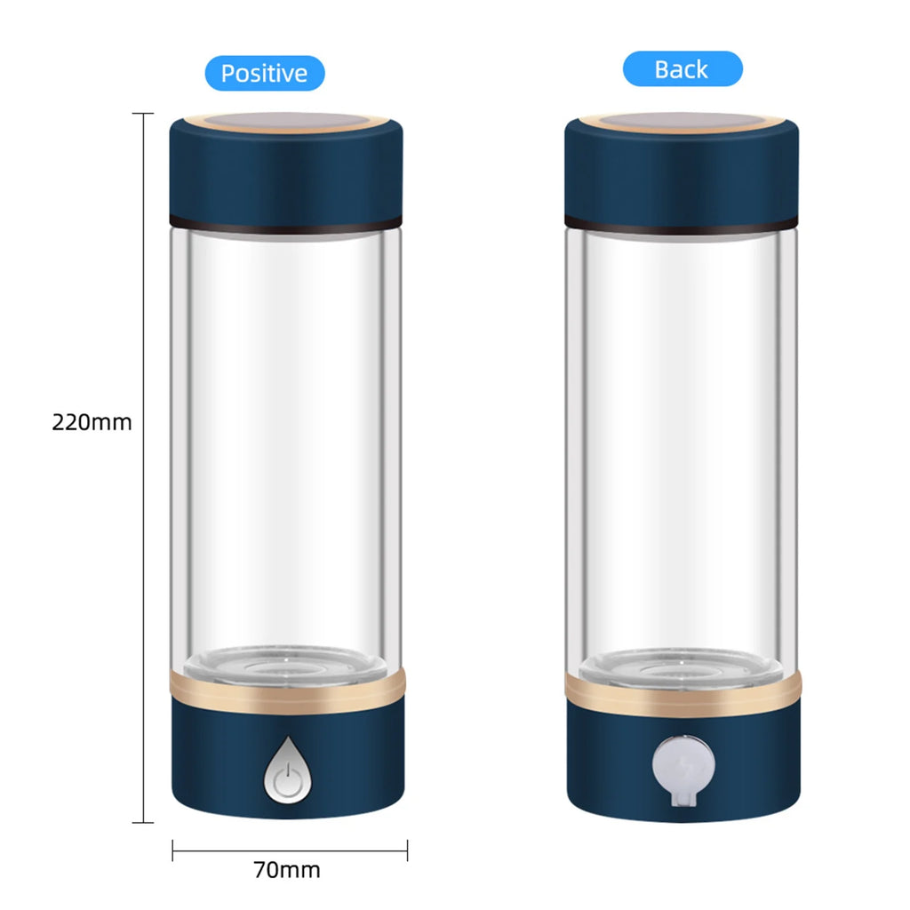 420ml Rechargeable Hydrogen Water Bottle Glass Cup I31568
