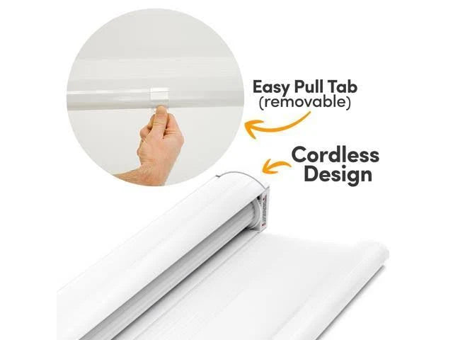 White Dual Layer Cordless Roller Blinds T257048