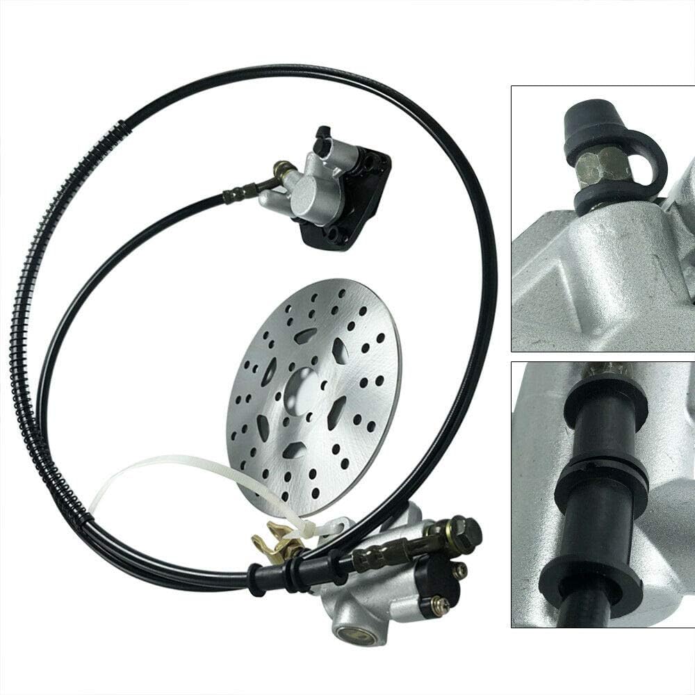 Rear Hydraulic Brake Caliper Assembly with Disc Rotor Kit for Go-kart ATVs 4 Wheeler J4838