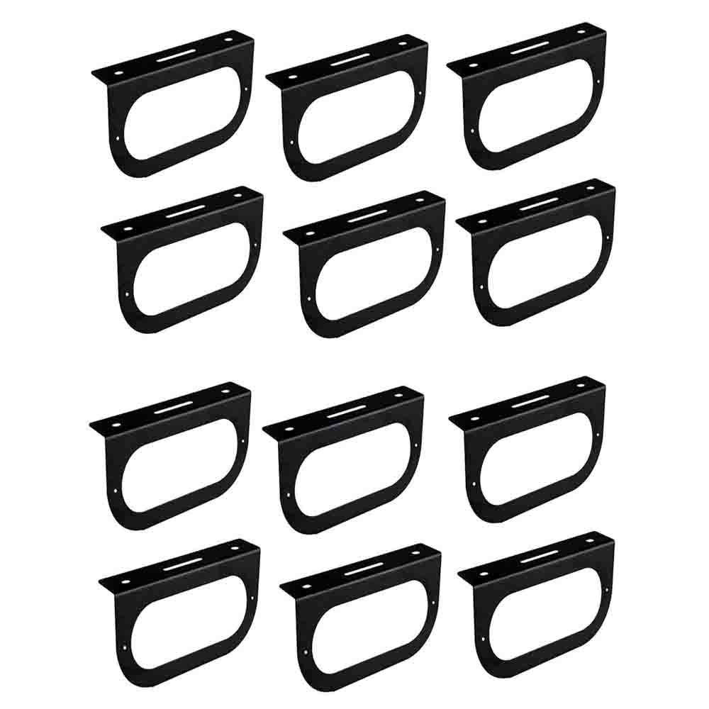 Black Taillight Mounting Brackets for 6" Oval Tail/Brake Light Powder Coated Trailer RV E965849