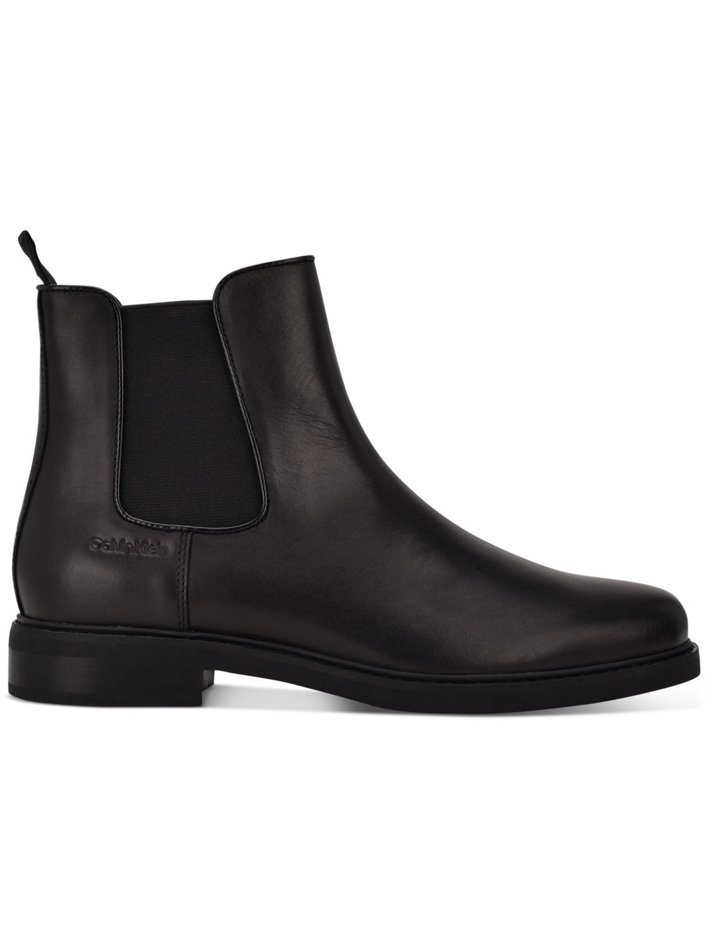Black Leather Chelsea Boots U5925