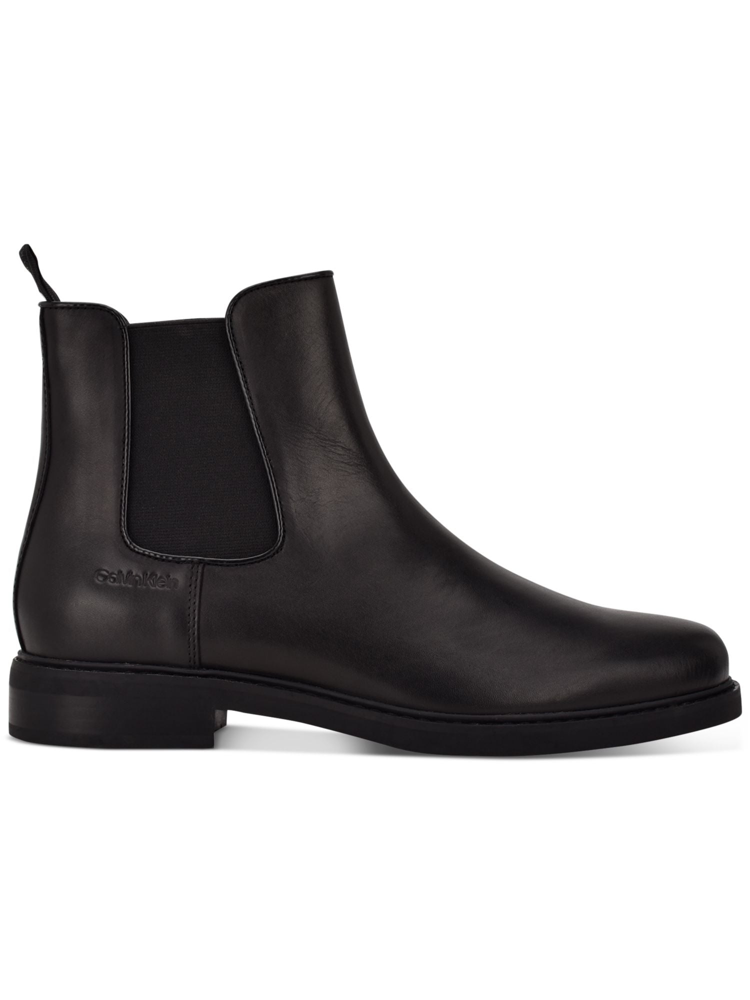 Black Leather Chelsea Boots U5925