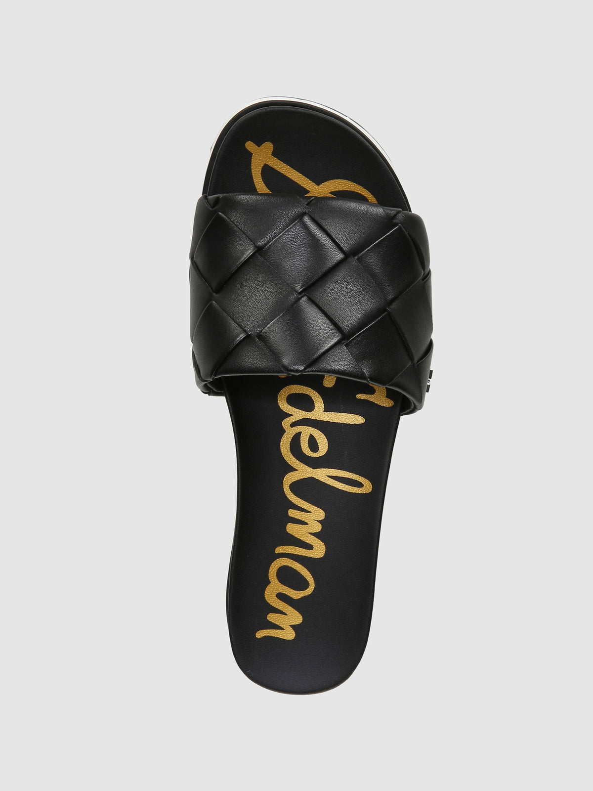 Black Woven Leather Slide V60171