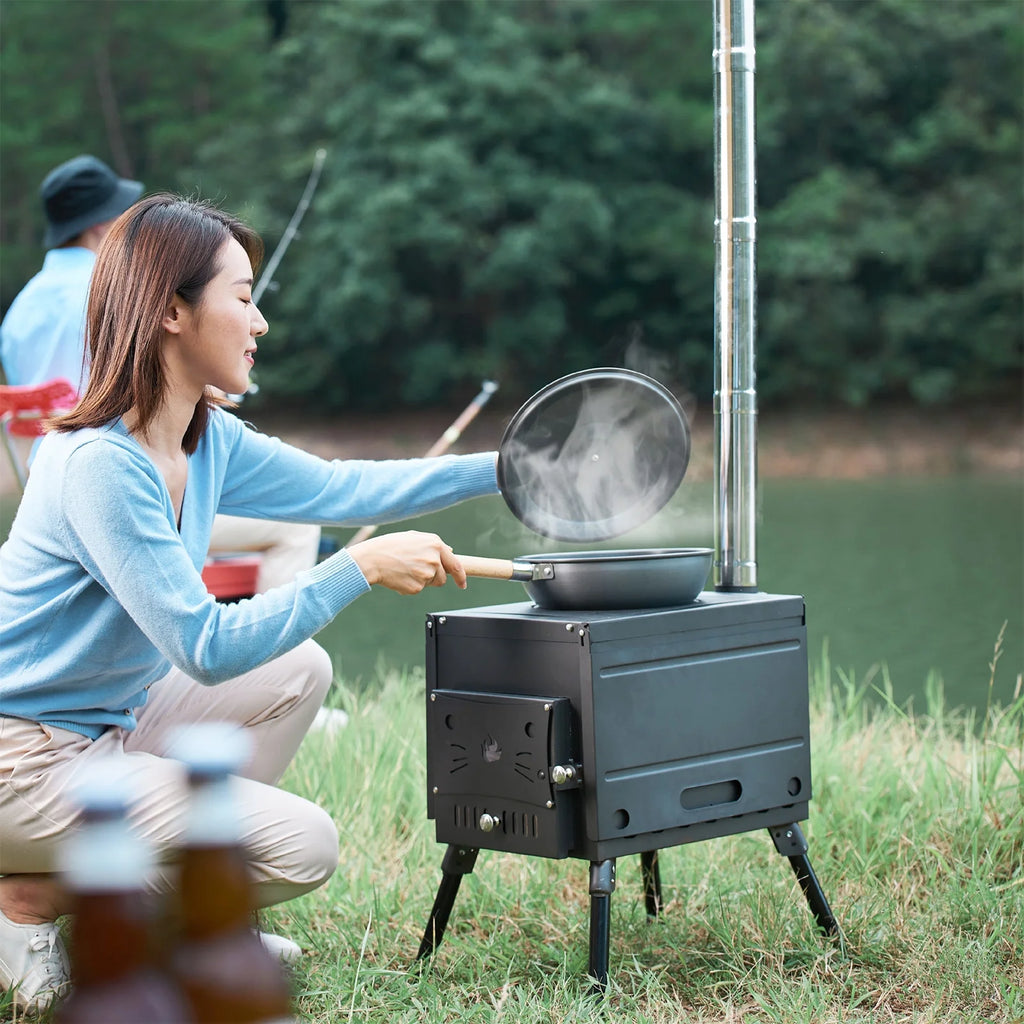 Portable Wood Burning Camp Tent with Chimney E34401