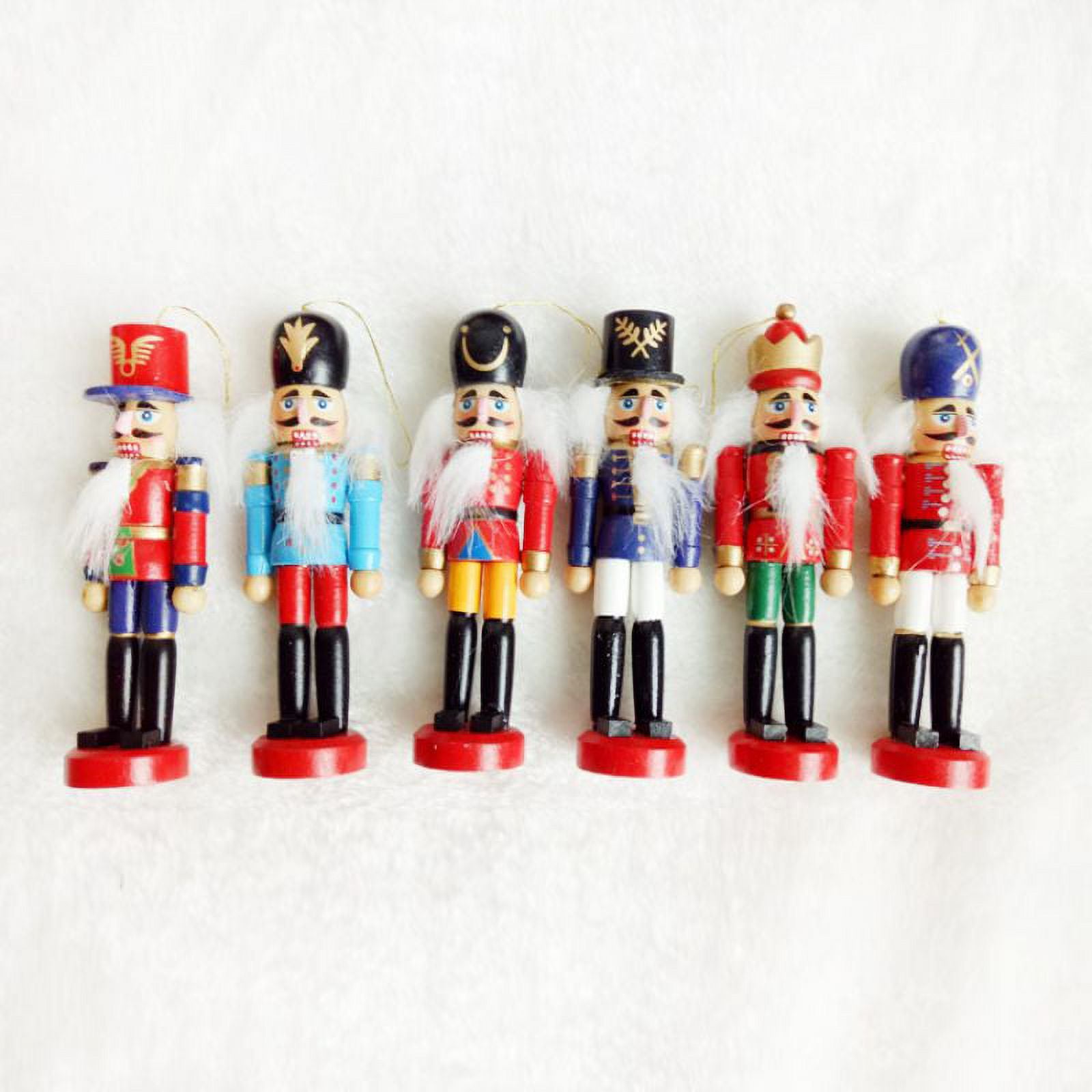 Wooden Nutcracker Puppet Doll Toys, 6 Pieces Q674570