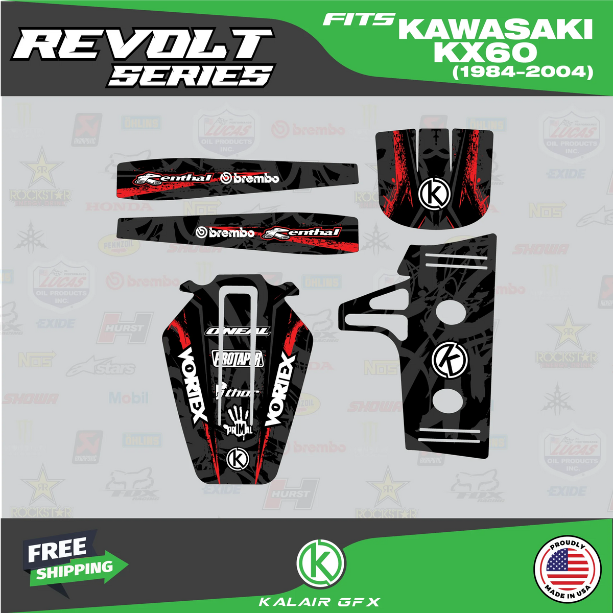 GFX Graphics Kit for Kawasaki KX60 (1984-2004) S118046