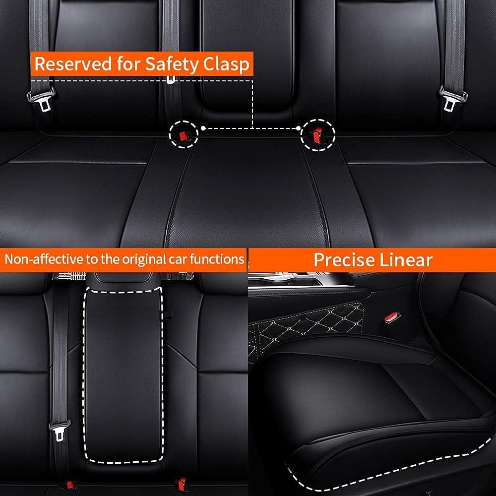 Faux Leather Car Seat Covers Full Set with Solid Folding Backrest J150