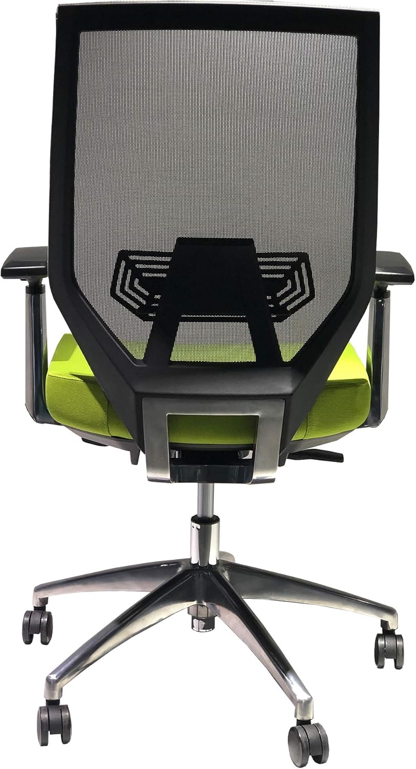 Green and Gray Ergonomic Office Swivel Chair with Padded Seat and Casters E708