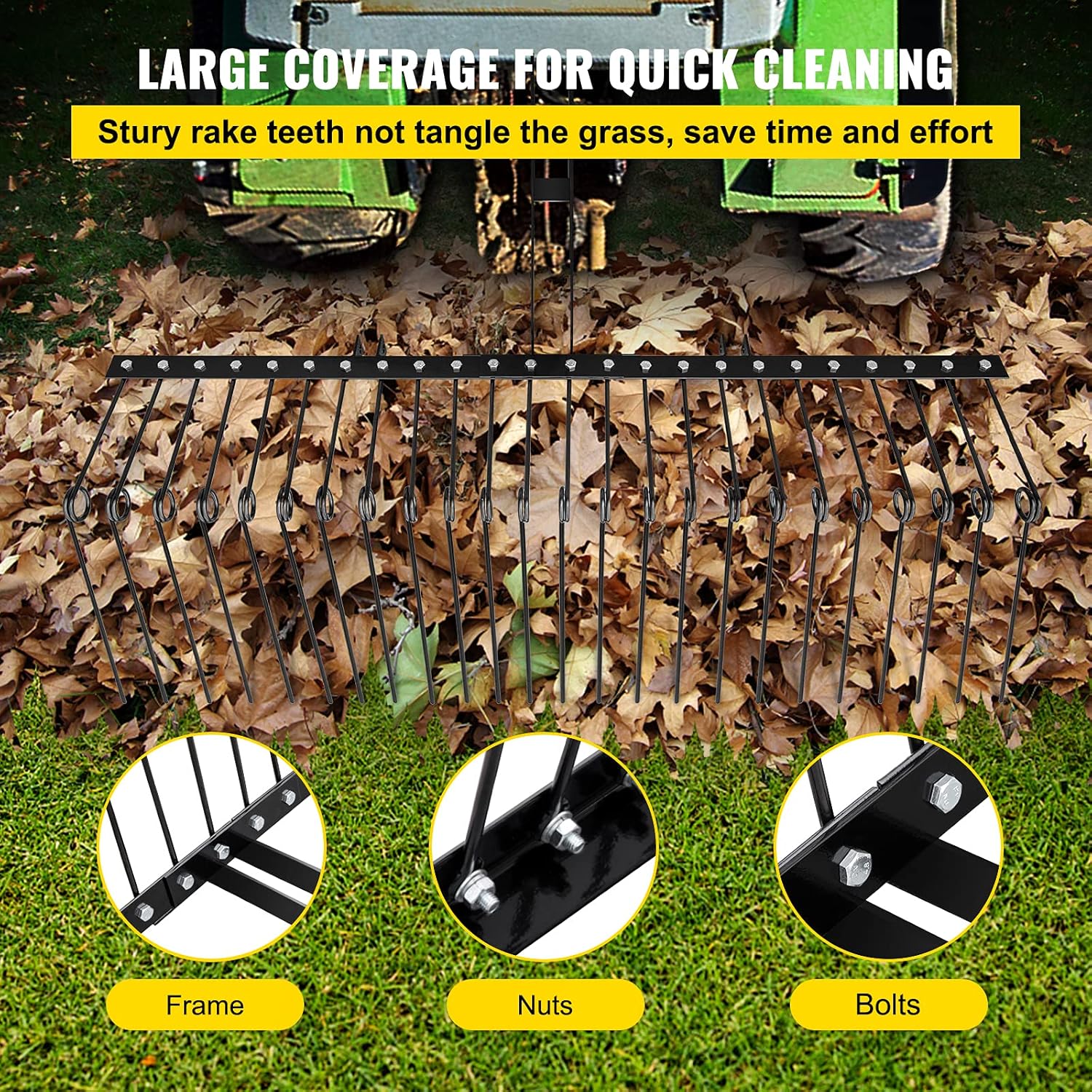 60 Inch 3-Point Tow Behind Landscape Rake with Spring Tines P1949
