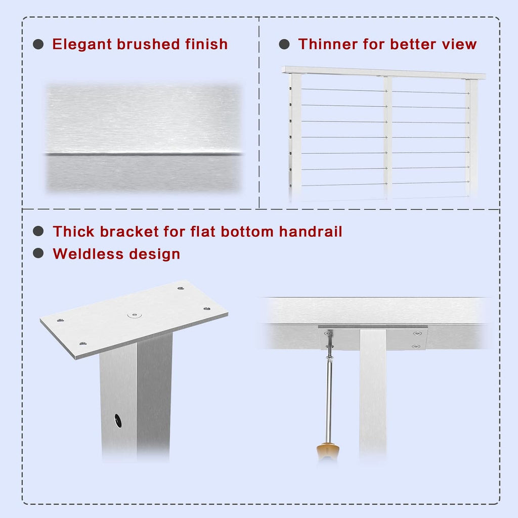 Stainless Steel Brushed Pre-Drilled Posts P125