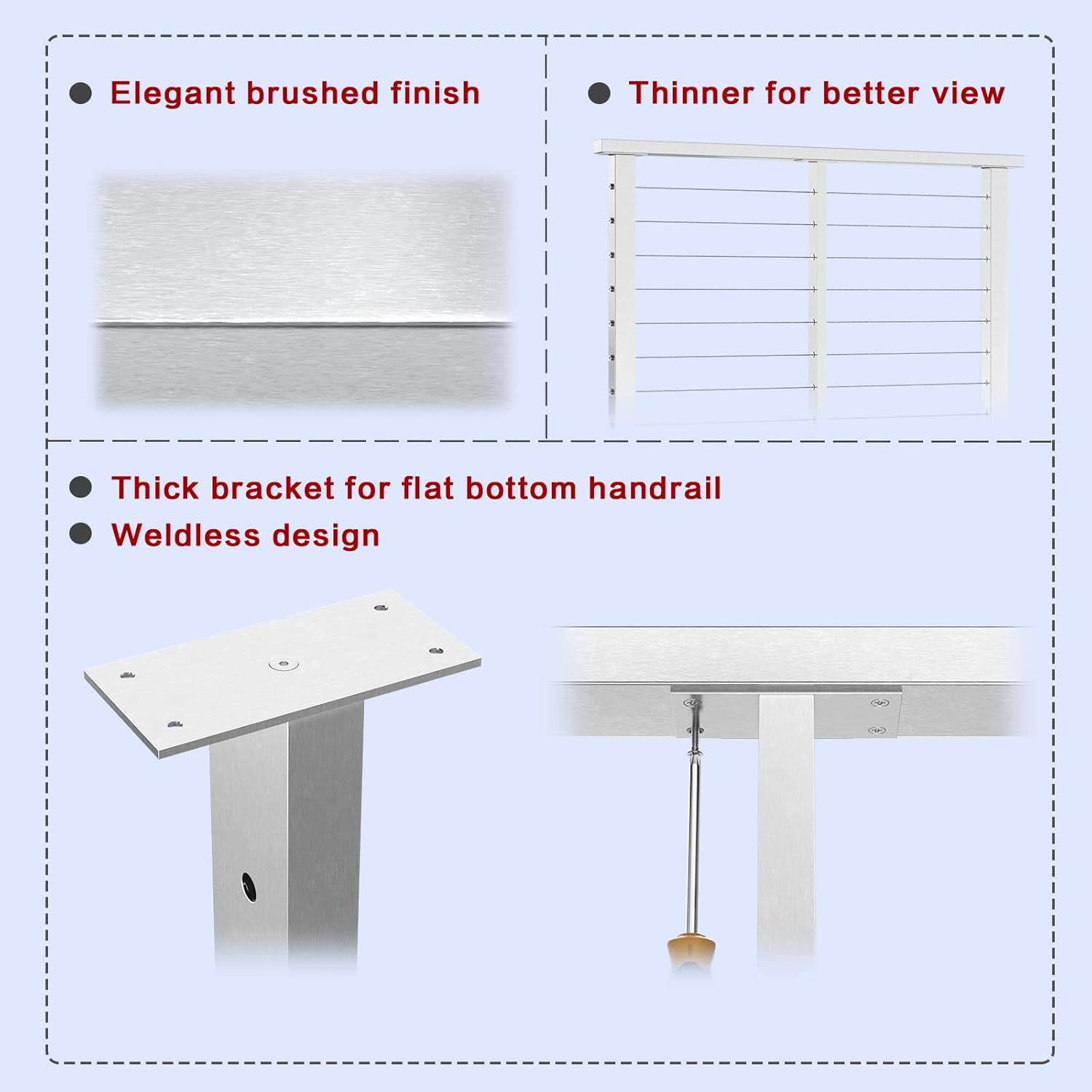 Stainless Steel Brushed Pre-Drilled Posts P125