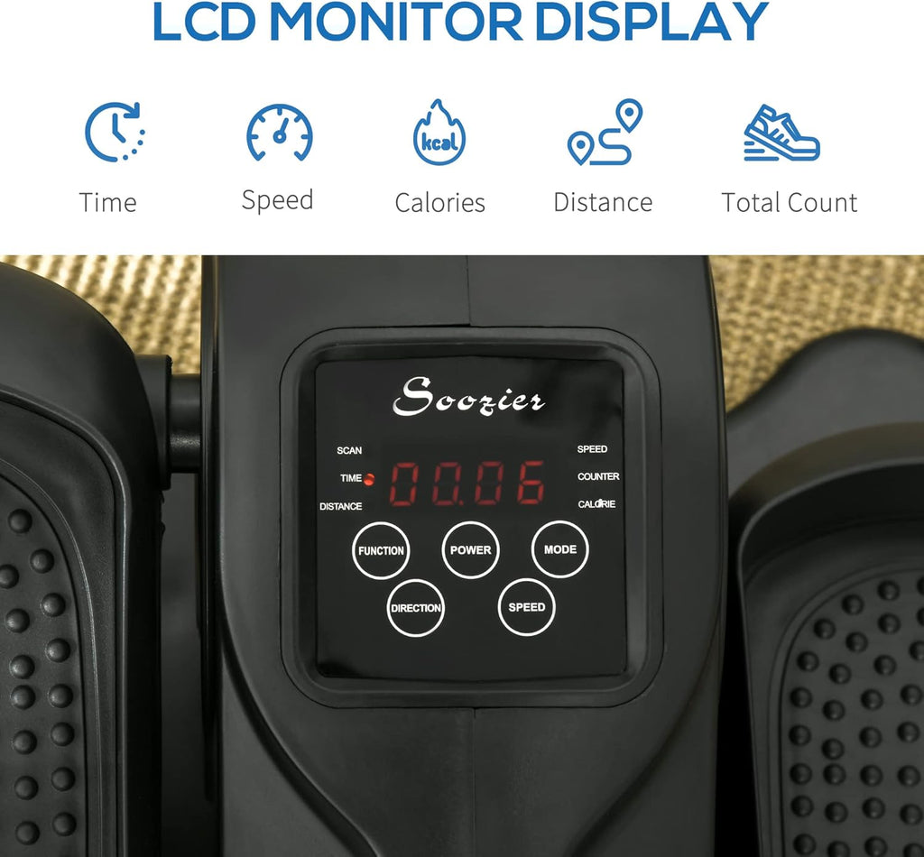 Under Desk Bike Elliptical Machine with Adjustable Speed & LCD Display R16940
