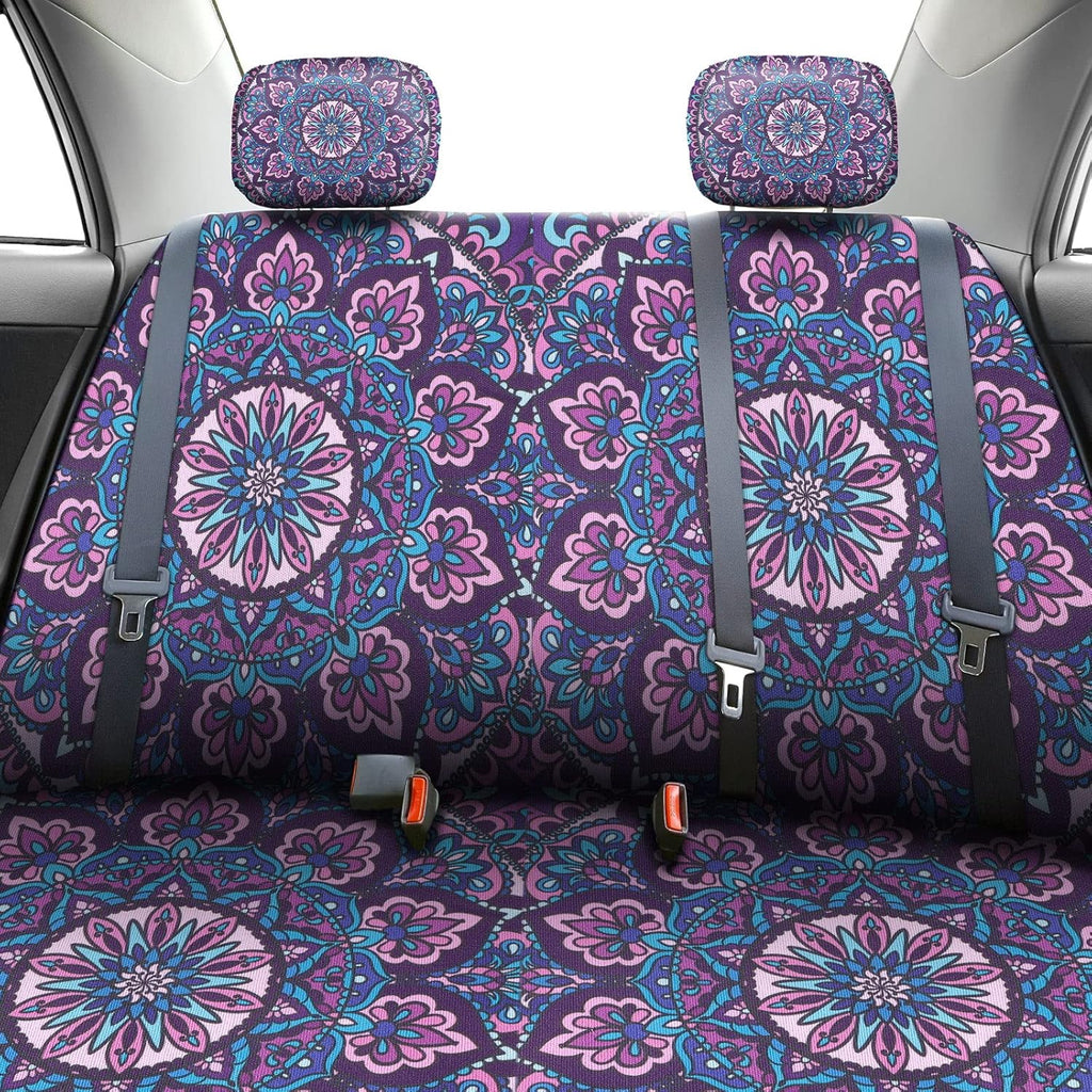 22 Pieces Purple Mandala Car Seat Cover Set A824