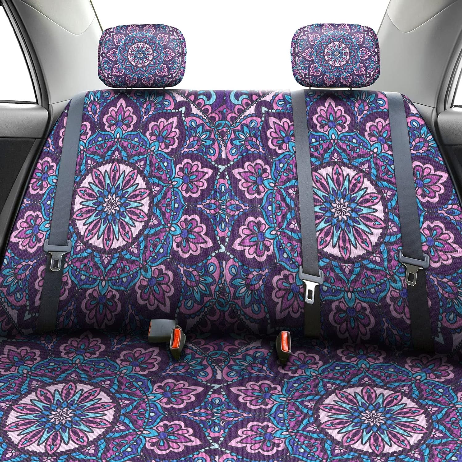 22 Pieces Purple Mandala Car Seat Cover Set A824
