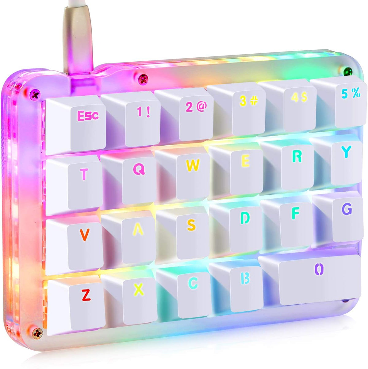 23 Key One-Handed Mechanical Keyboard with Blue Backlit P95045