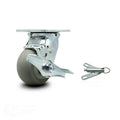 4” Thermoplastic Rubber Caster with Top Lock Brake S496