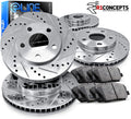 Drilled and Slotted Brake Rotors with Semi-Metallic Brake Pads Q56899