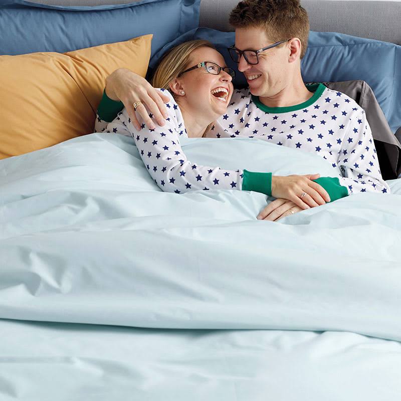 Ivory Solid Cotton Percale King Duvet Cover L73694