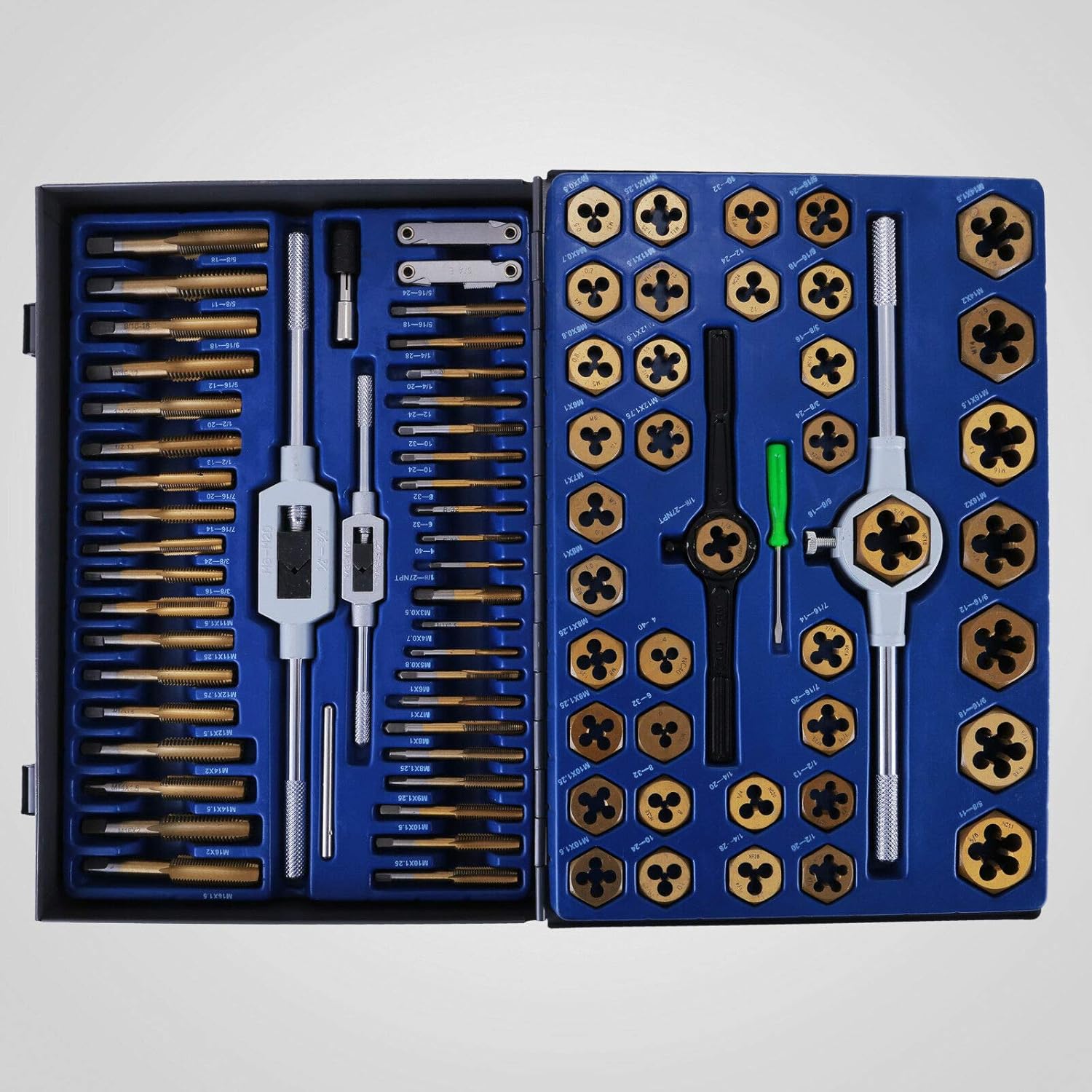 86-Piece Tap and Die Set Metric Titanium Steel X3269