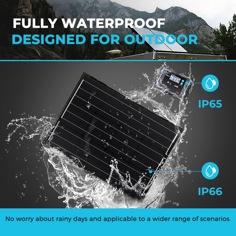 100 Watt 12 Volt Monocrystalline Foldable 2Pcs 50W Solar Panel Suitcase with Waterproof 20A Charger Controller R99772