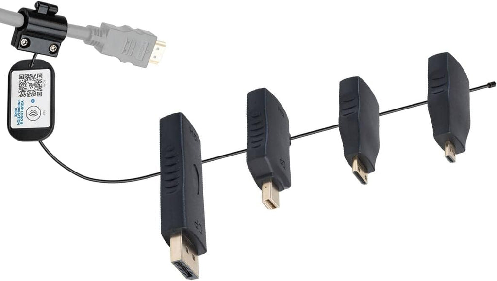 2.0 HDMI Adapter Ring with Micro HDMI, Mini HDMI, DisplayPort & Mini DisplayPort Adapters with Security Cable K67264
