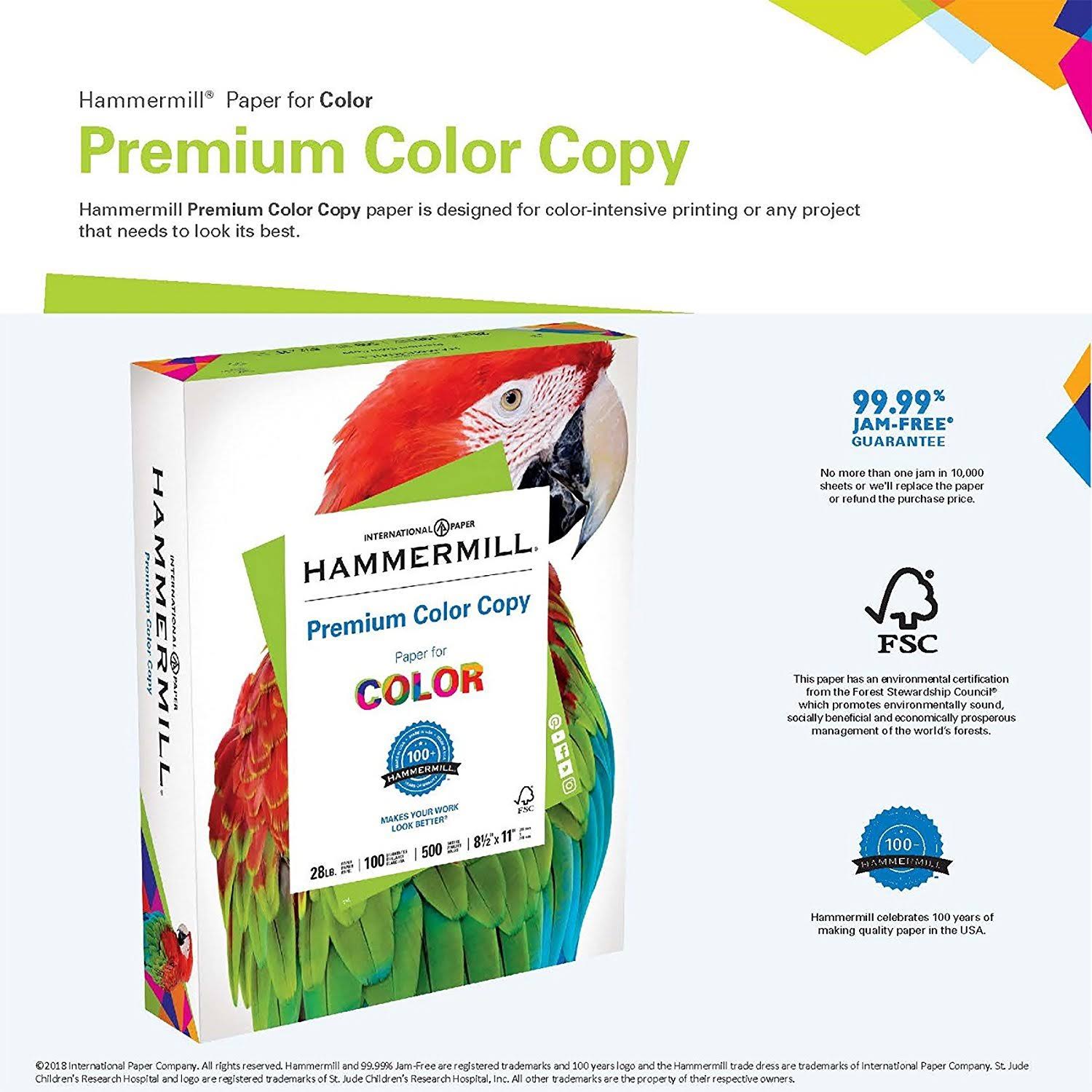 Premium Color Copy Paper 28lb Letter 100 Bright 6 Pack B14034
