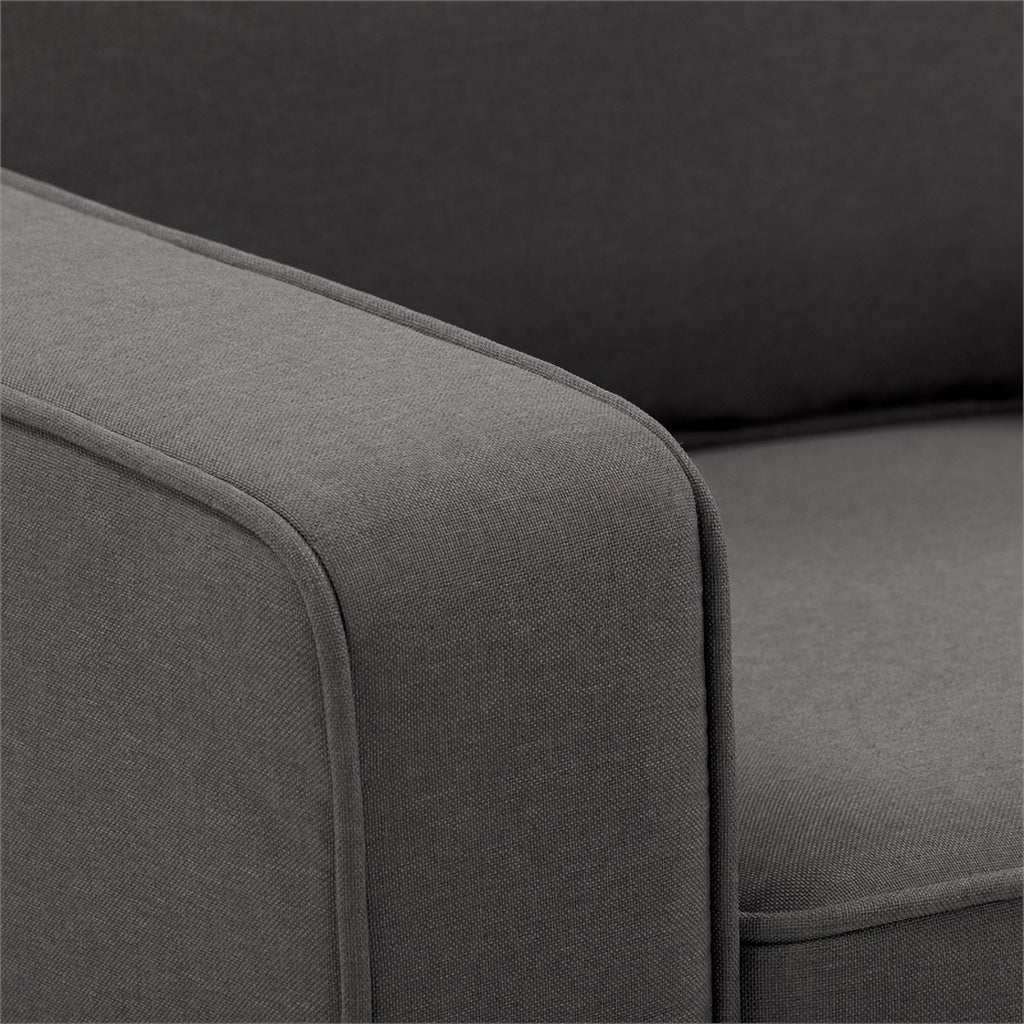 Gray Linen-Like Fabric Upholstered 2 Seater Loveseat Sofa Q664
