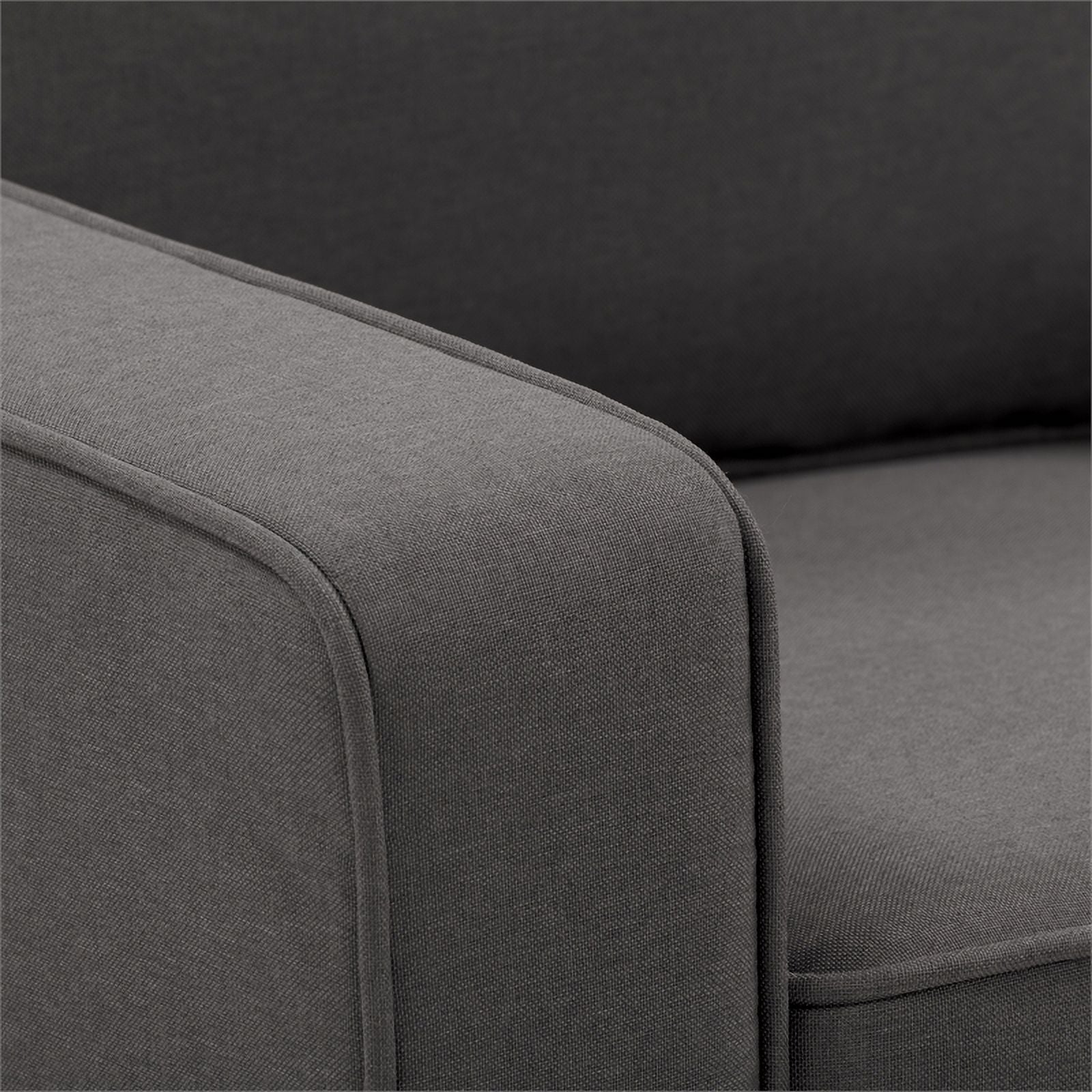 Gray Linen-Like Fabric Upholstered 2 Seater Loveseat Sofa Q664