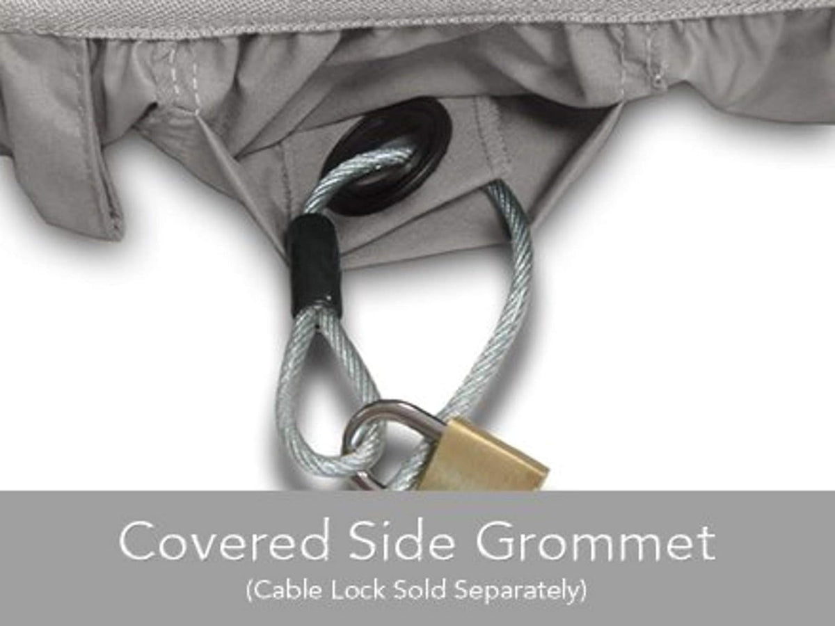 Grey Heavy-Duty Polyester Car Cover with Mesh Vent and Elastic Hem R2335