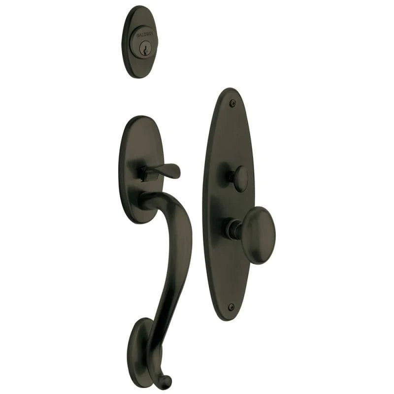 Satin Black Single Cylinder Mortise Handleset Trim Set H13854