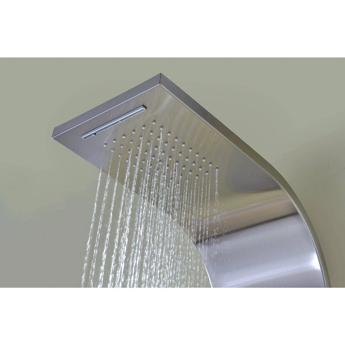 Brushed Steel 2-Jetted Shower Panel with Heavy Rain Shower and Spray Wand H90138