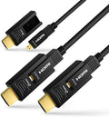 Fiber Optic HDMI Cable 100 Feet 4K 60Hz 18Gbps High Speed Ultra HD with Dual Micro HDMI and Standard HDMI Connector T719