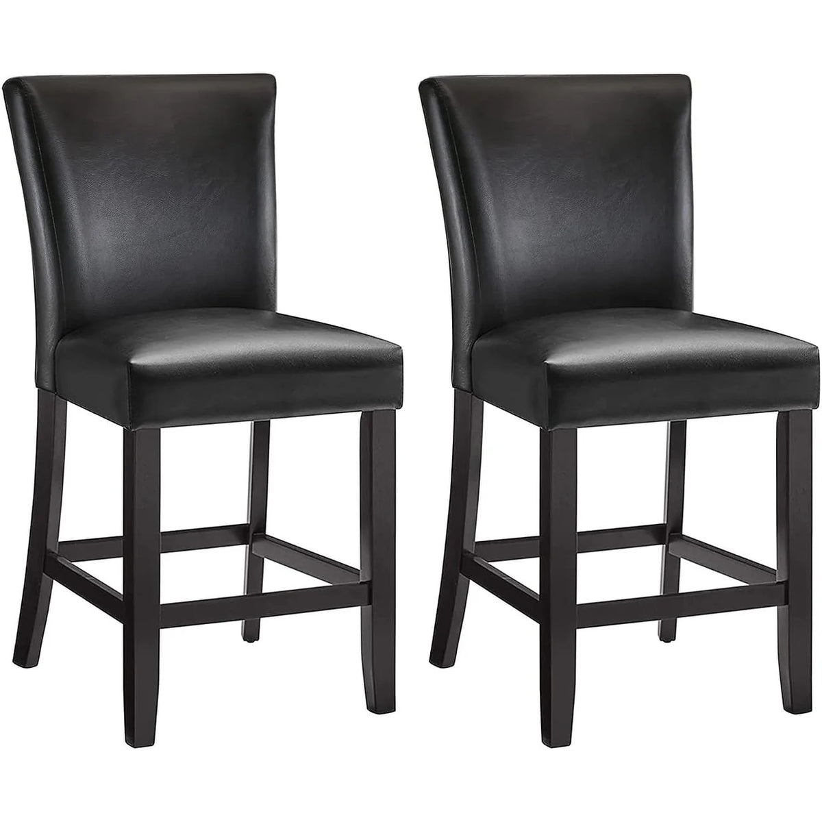Black Faux Leather Bar Stools Set of 2 Z982292