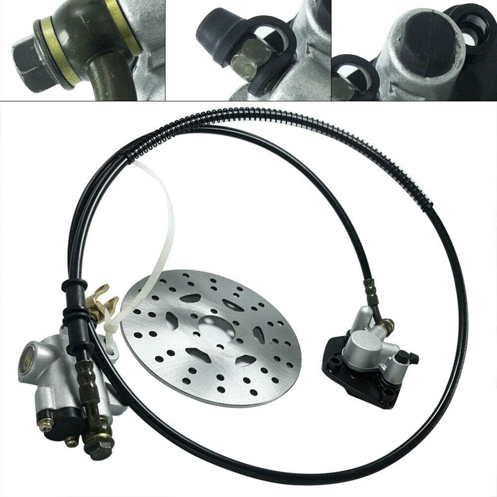 Rear Hydraulic Brake Caliper Assembly with Disc Rotor Kit for Go-kart ATVs 4 Wheeler J4838
