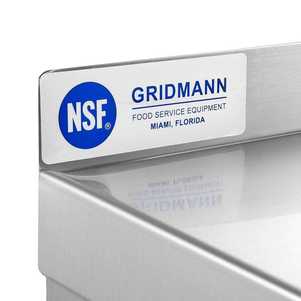 NSF Stainless Steel 12" x 48" Wall Mount Shelf with Backsplash Pack of 2 H176762