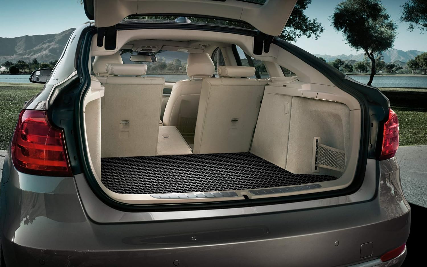 Black Rubber Cargo Trunk Mats for Ford Explorer 2020 2021 2022 Y68210
