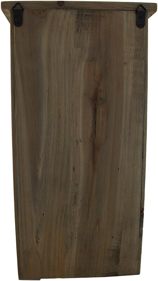 Rustic Reclaimed Wood Wall Cabinet with Shelf and Hooks, 20 in. Pack of 2 K8371