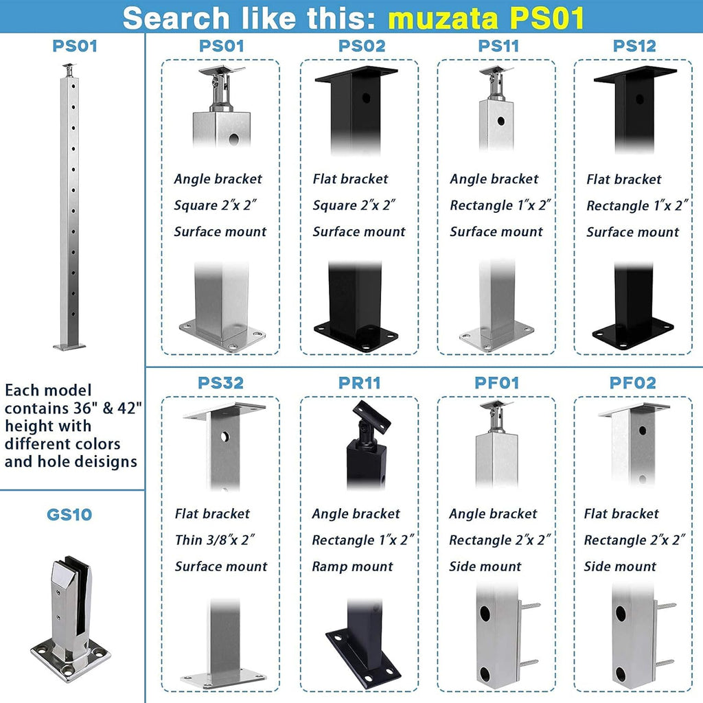 Stainless Steel Brushed Pre-Drilled Posts P125