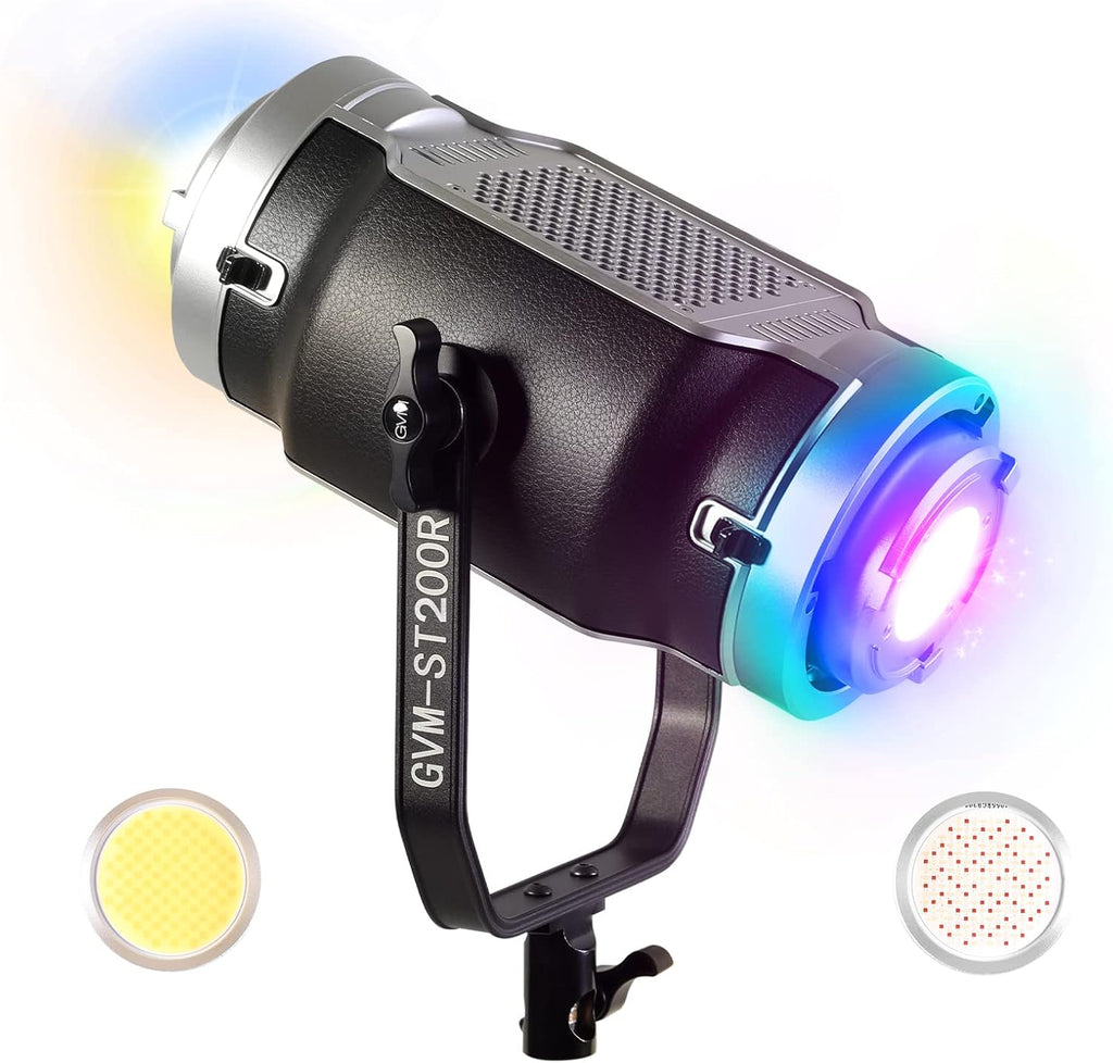 Dual Head Video Light 200W Bi-Color Continuous Lighting with Bowens, V-Mount, DMX, RGB, CRI97, 2700-7500K F1307